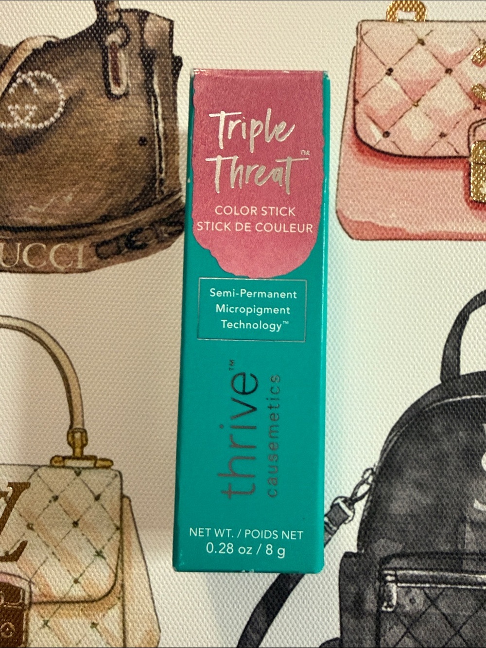 S Thrive Triple Tint Color Stick in Bright Pink "Maggie"